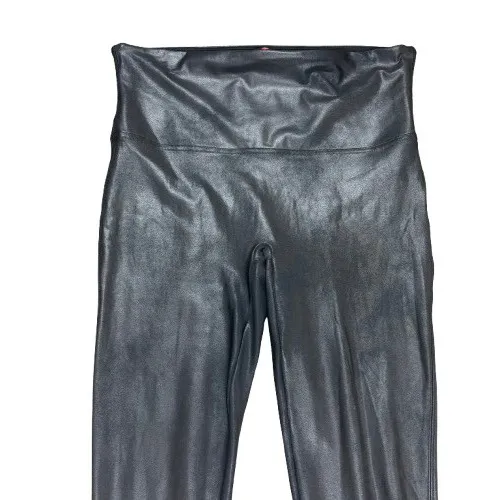 Spanx Faux Leather Leggings Black ‎ High Rise Edgy Slimming Comfort Size 2X Tall - Image 2