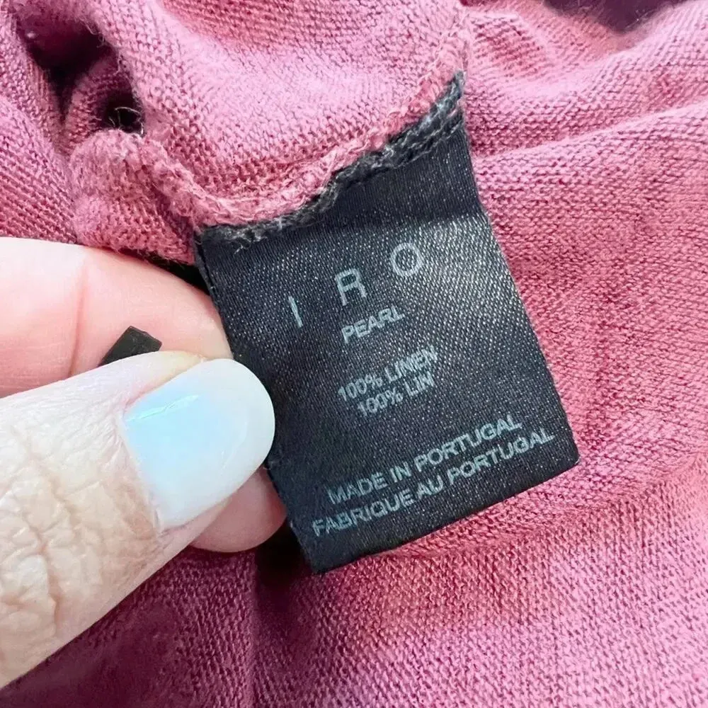 IRO Scoop Neck Distressed Linen Tee in‎ brick - Image 6