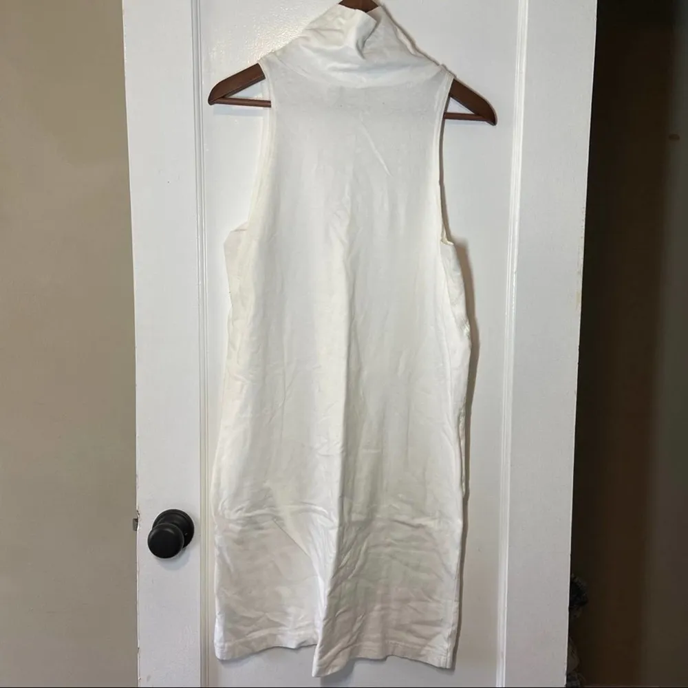 Yumi Kim Midi Mockneck Dress White Cotton Pockets - Image 51