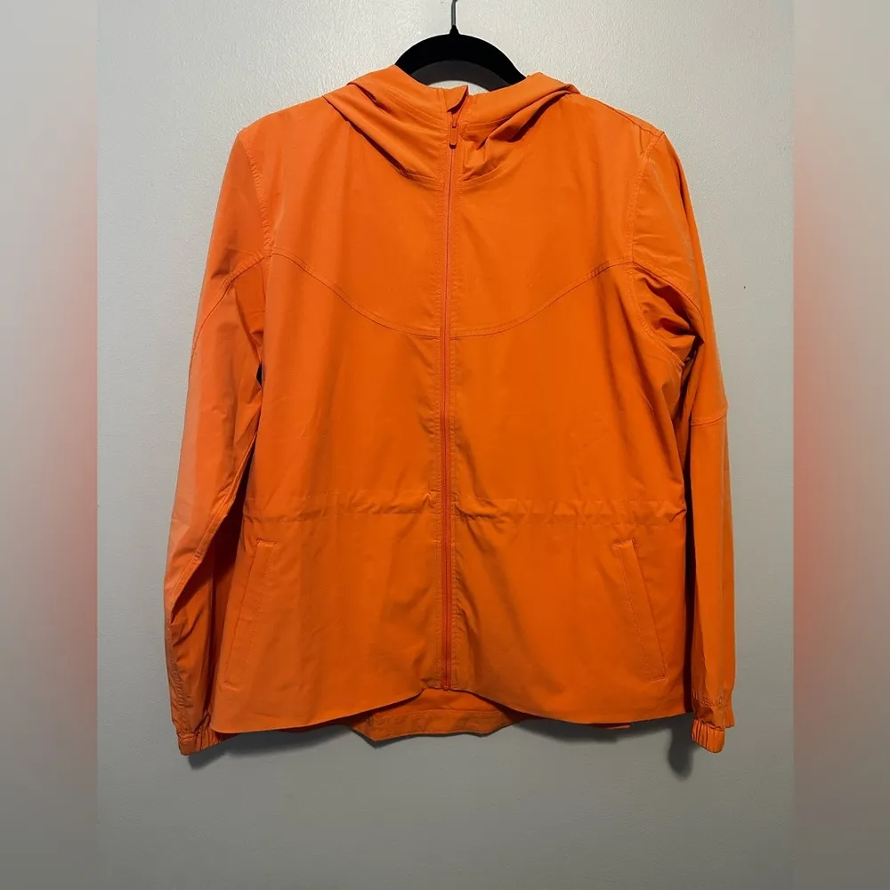Lululemon Athletica Orange Raincoat with Hood and Water-Resistant Fabric - Image 2