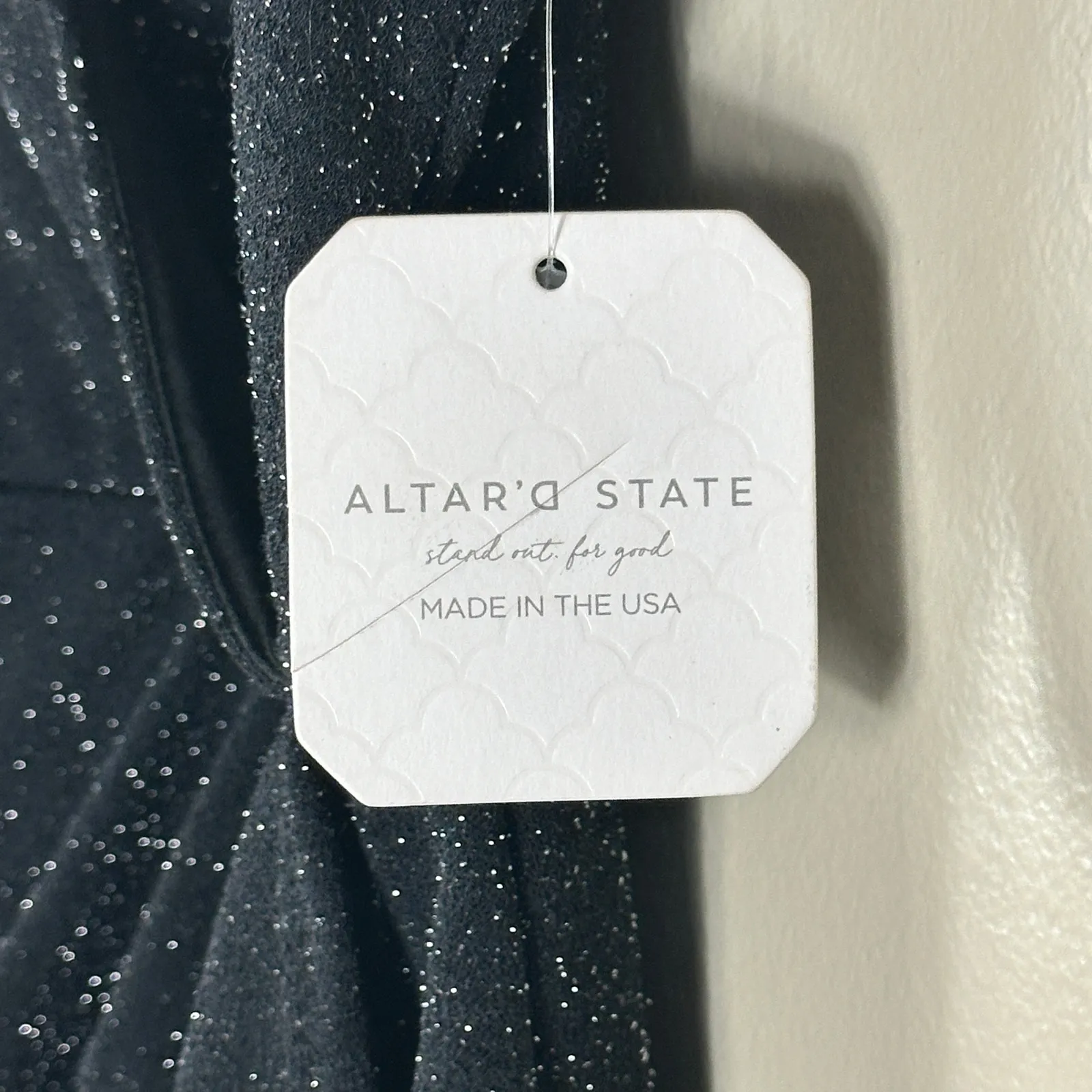 NWT Altar'd State Mini Dress Womens S Black Sleeveless Sparkly Glitter Birthday - Image 4