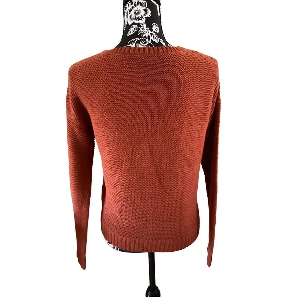 Charlotte Russe Knit Lace Up Sweater Boho Bohemian Everyday Casual - Image 2