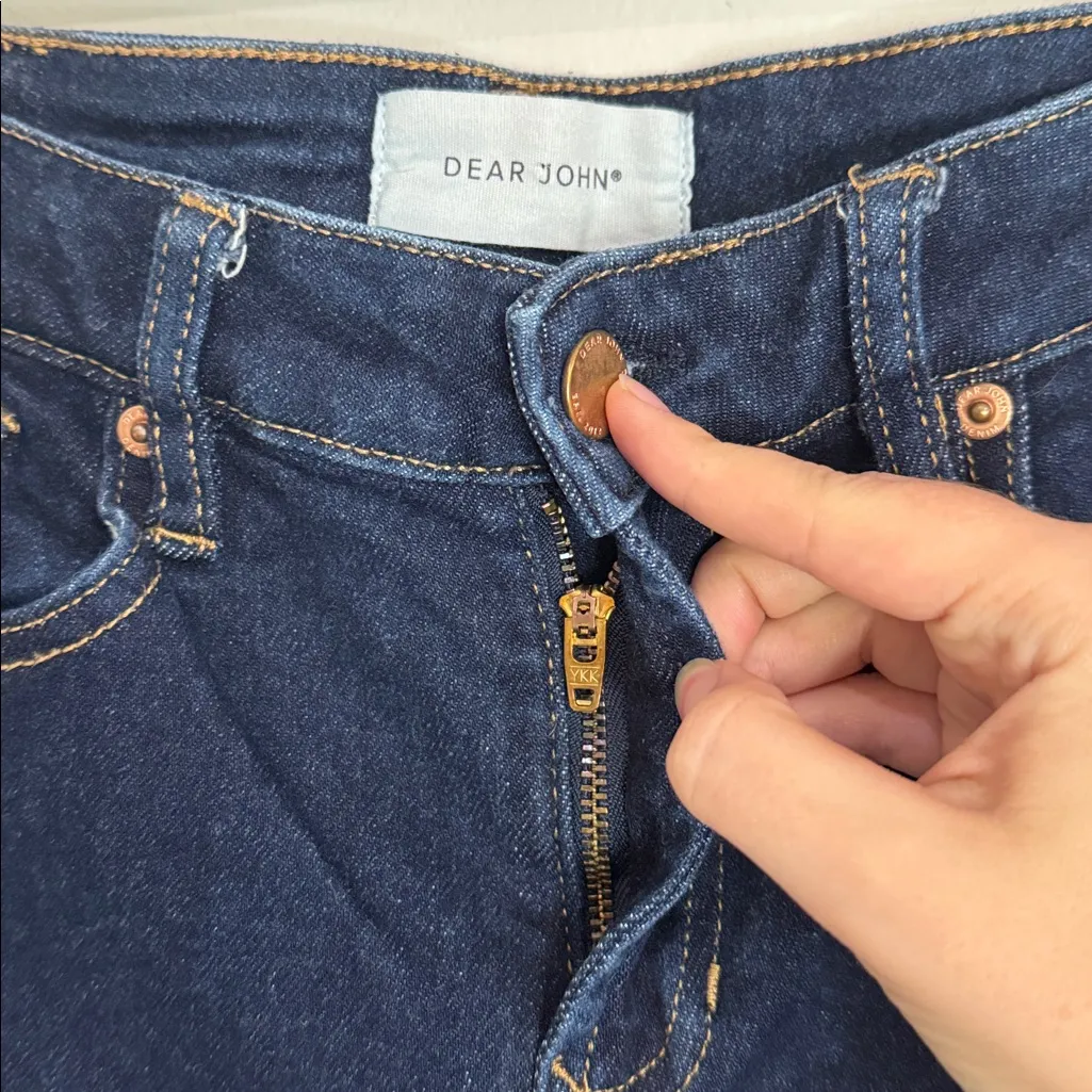 Dear John Gisele Skinny Dark Blue Jeans Breakwater Wash size 27 - Image 9