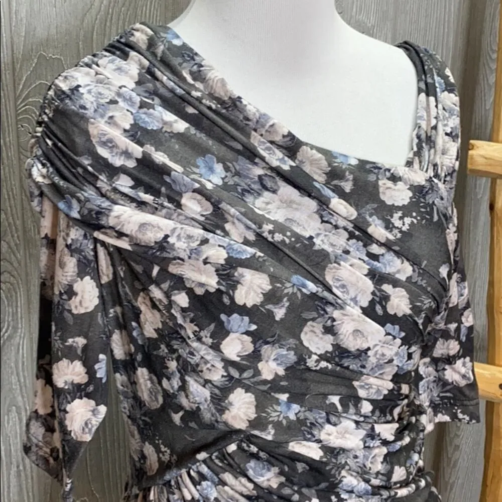 Rare London Wrap Asymmetrical Floral Roses Dress 6 - Image 2