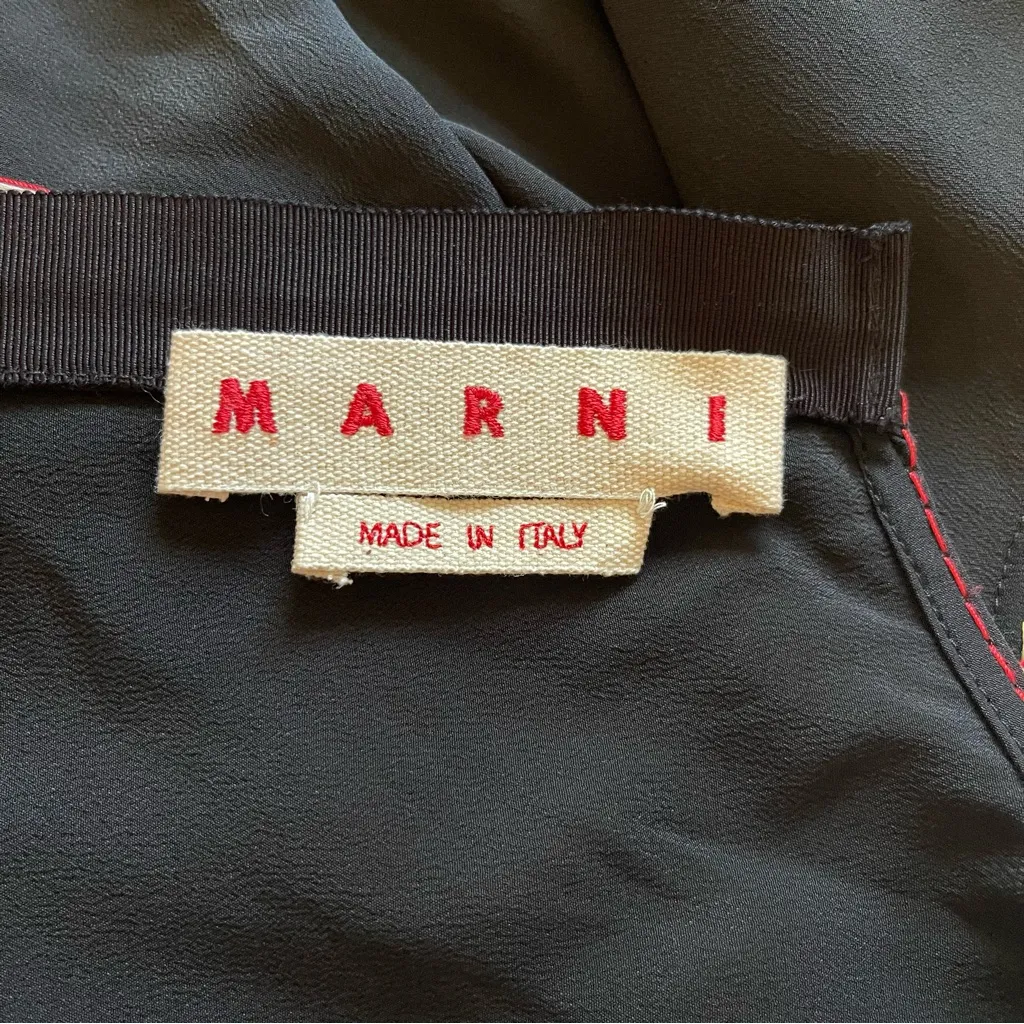 Marni Black Boxy Long Sleeve Blouse Size 40 - Image 4