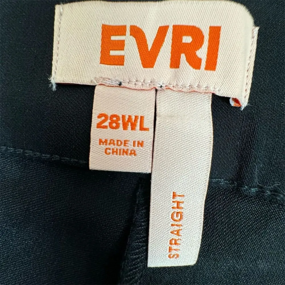 EVRI Plus Size Women's Pull On Black Straight Pants Size 28W Long - Image 4