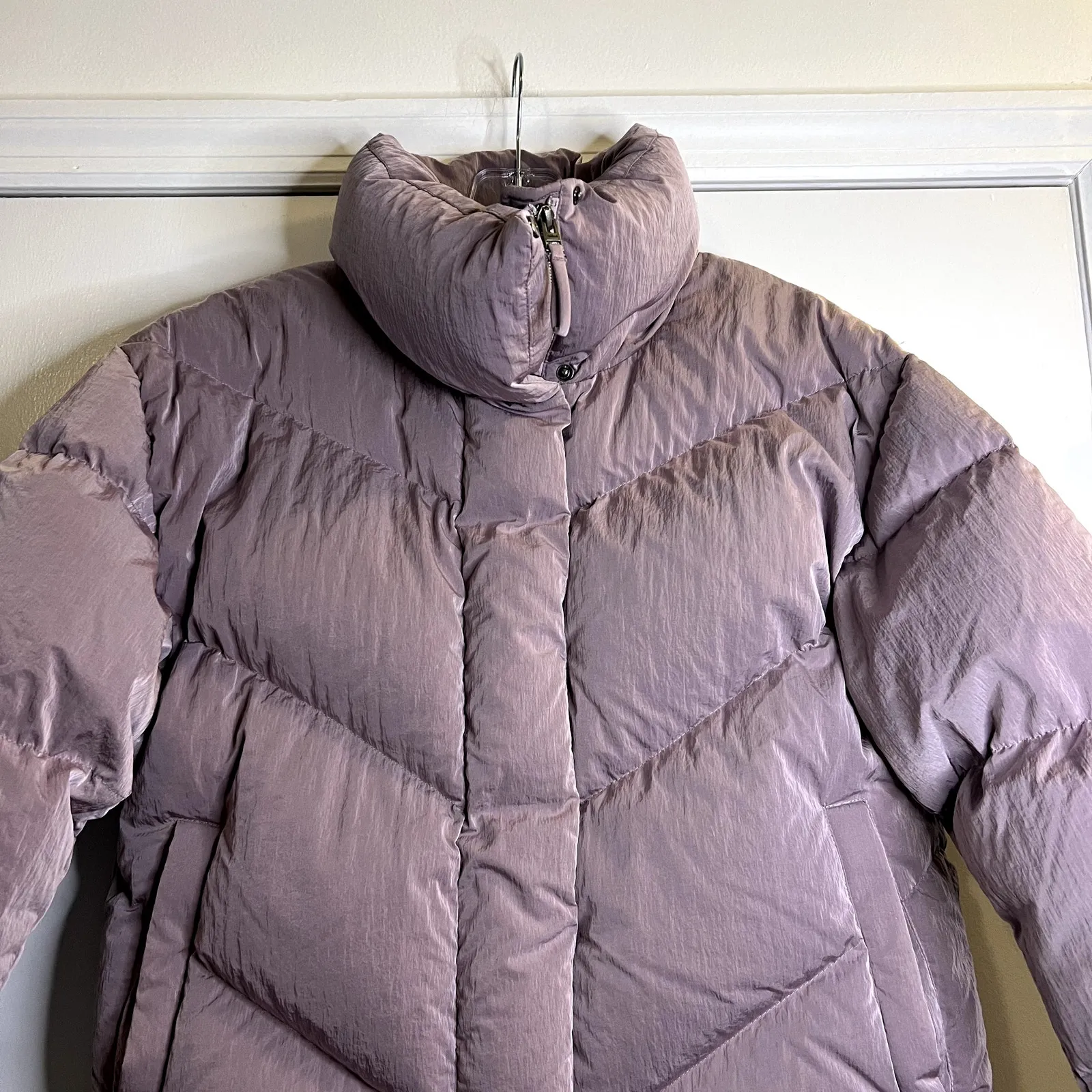 Aritzia Wilfred The Cloud Puff puffer jacket coat purple size XS - Image 4