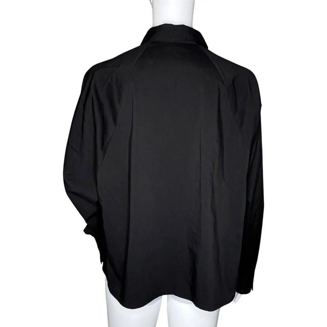 Express Shirt Womens Small Black Portofino‎ Dress Casual Office Career Versatile - Image 4