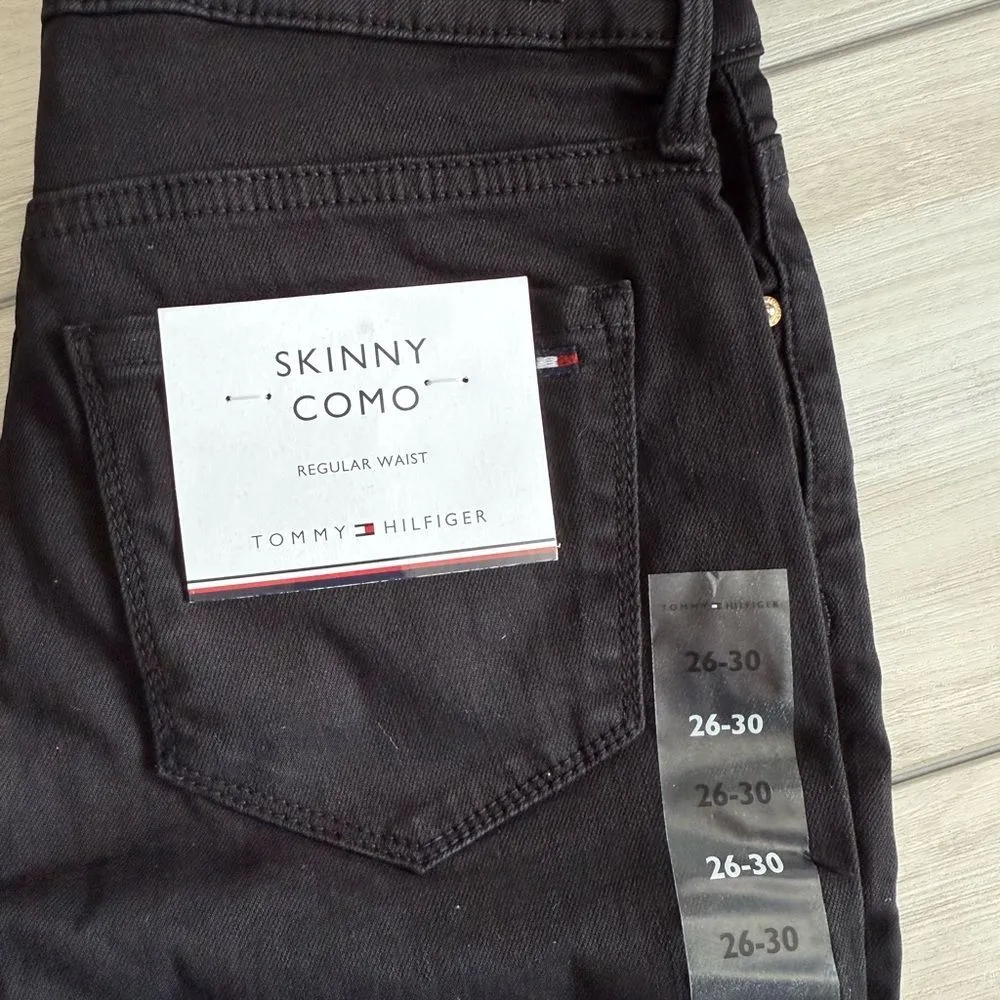 Tommy Hilfiger Skinny Como Regular Waist Jeans 26/30 Black NWT IN PKG - Image 6