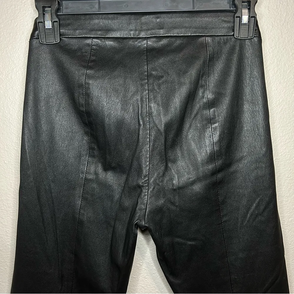 Vince Slim Fit Black 100% Leather Moto Legging Ankle Zip Trousers size small - Image 9