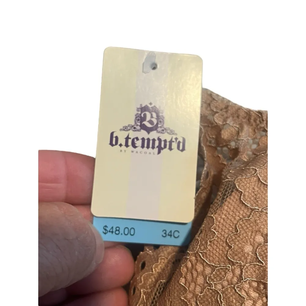 b.tempt'd by Wacoal Bra 34C Ciao Bella Plunge Contour Padded Underwire Lace NWT Tan Size undefined - Image 7