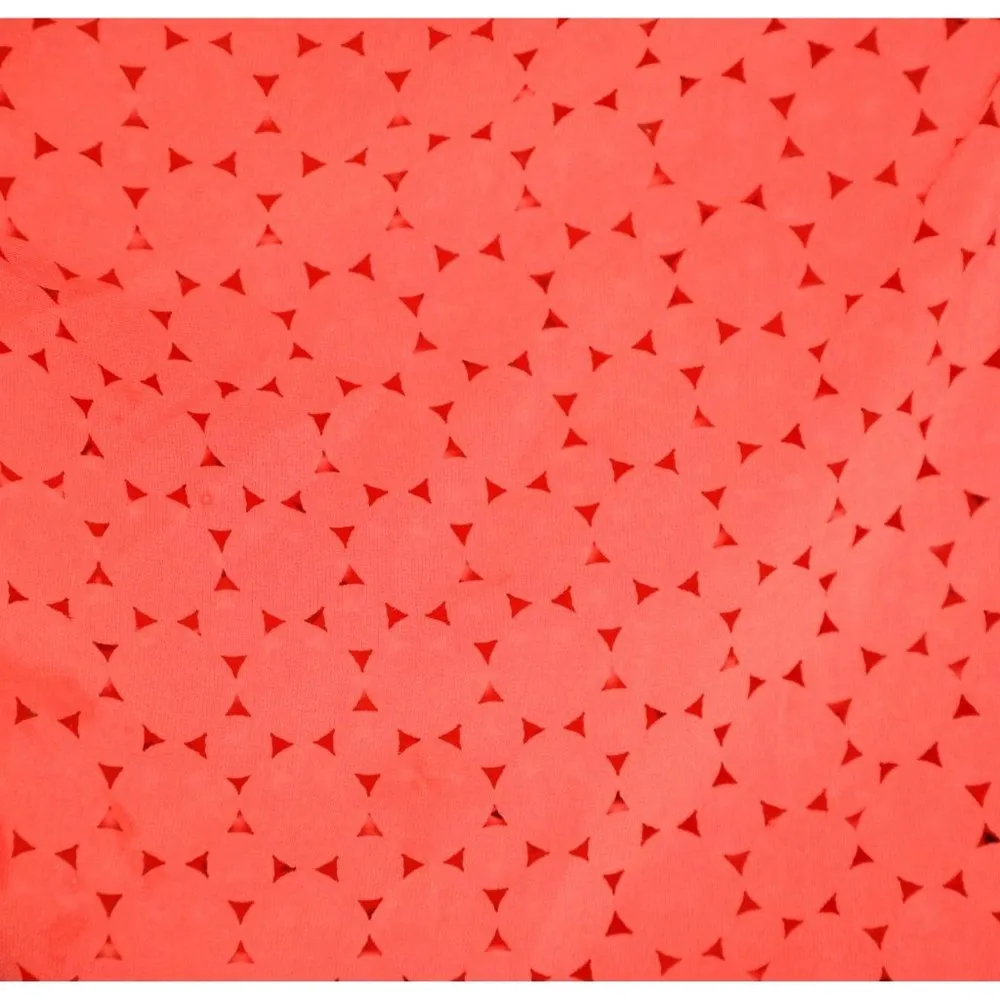 BKE Boutique Ladies Orange Batwing Blouse Top Size M L Cutout Geometric Pattern - Image 5