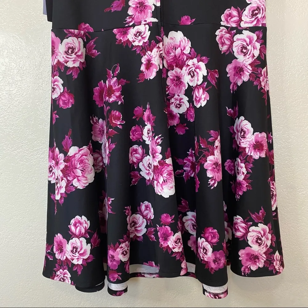 City Studio Floral Print Fit & Flare Dress 20W - Image 10