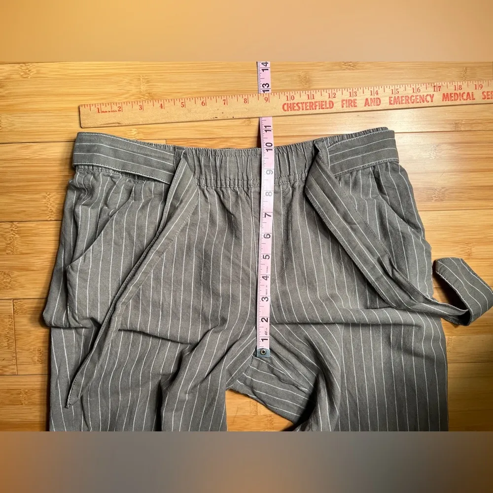 Canyon River Blues Women’s Pull-On Linen Blend Belted Striped Casual Pants|Sz:S - Image 8