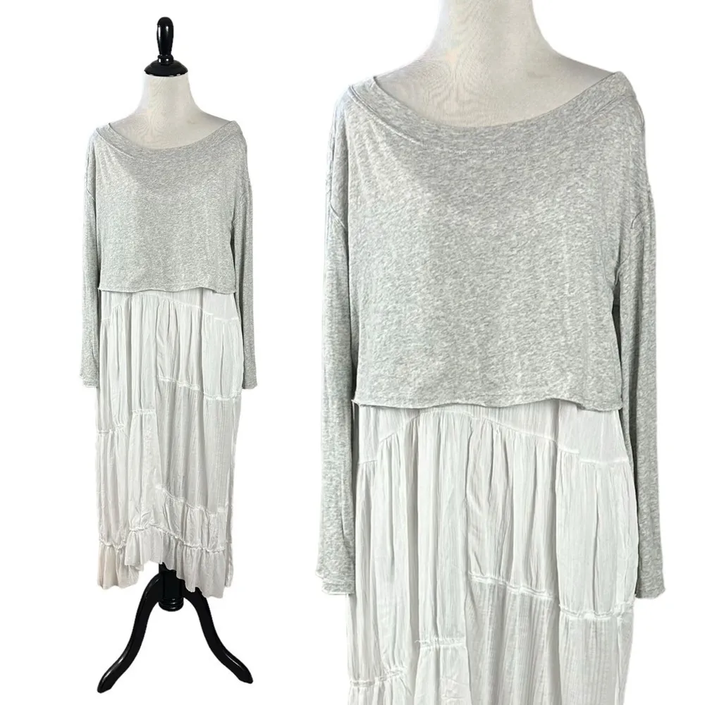 Free People Ethereal Dainty Fairy Layered Tunic Midi Dress Size XS NWT Neutral - Image 6