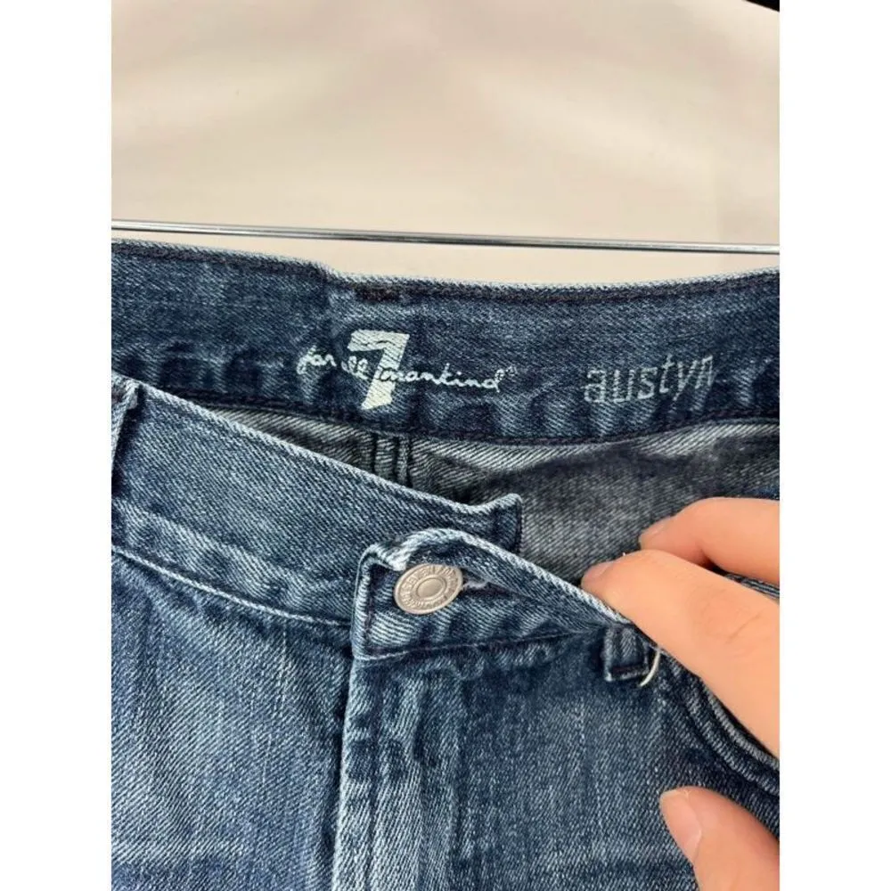 7 For All Mankind‎ Women's Straight Austyn Jeans Blue Denim Medium Wash Size 30 - Image 10