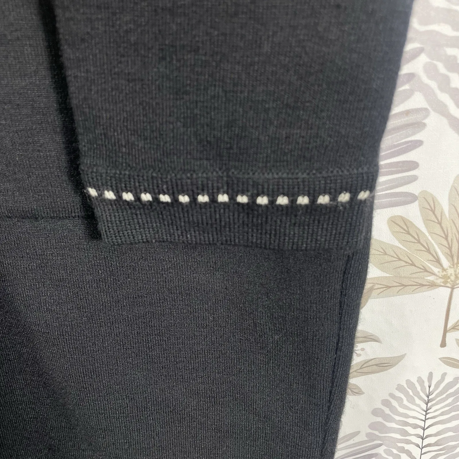 Andrea Jovine Women's Black Wool Dress Size Small Long Sleeve Zip Collar Pockets - Image 6