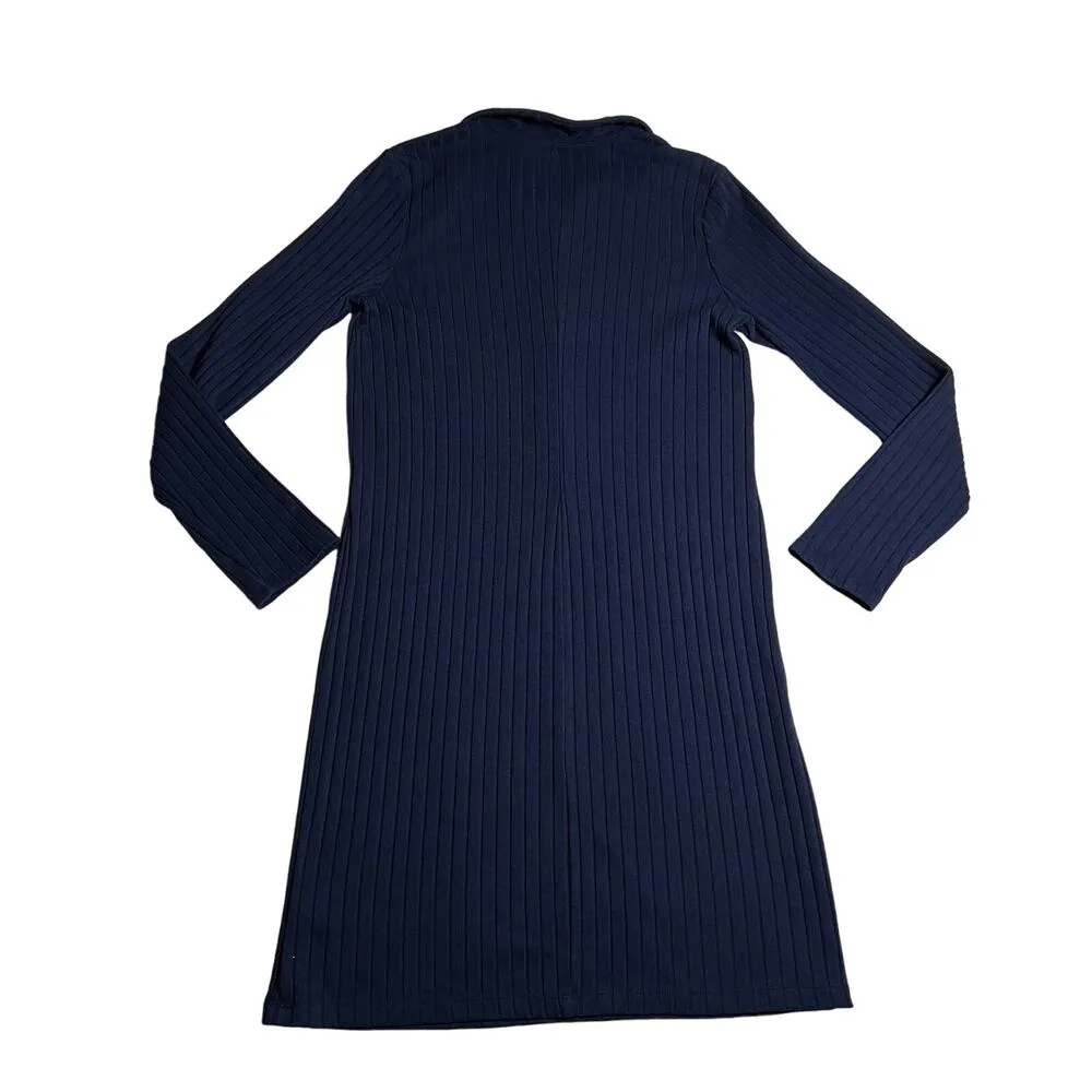 Old Navy Ribbed Quarter Button Up Shirt Dress Size Medium Effortless Knee Length - Image 2