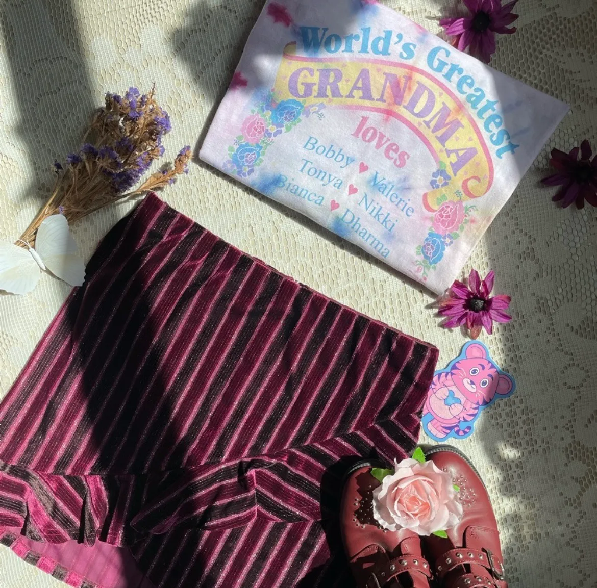 Hanes Vintage 1994 floral worlds greatest Grandma tie dye tee - Image 3