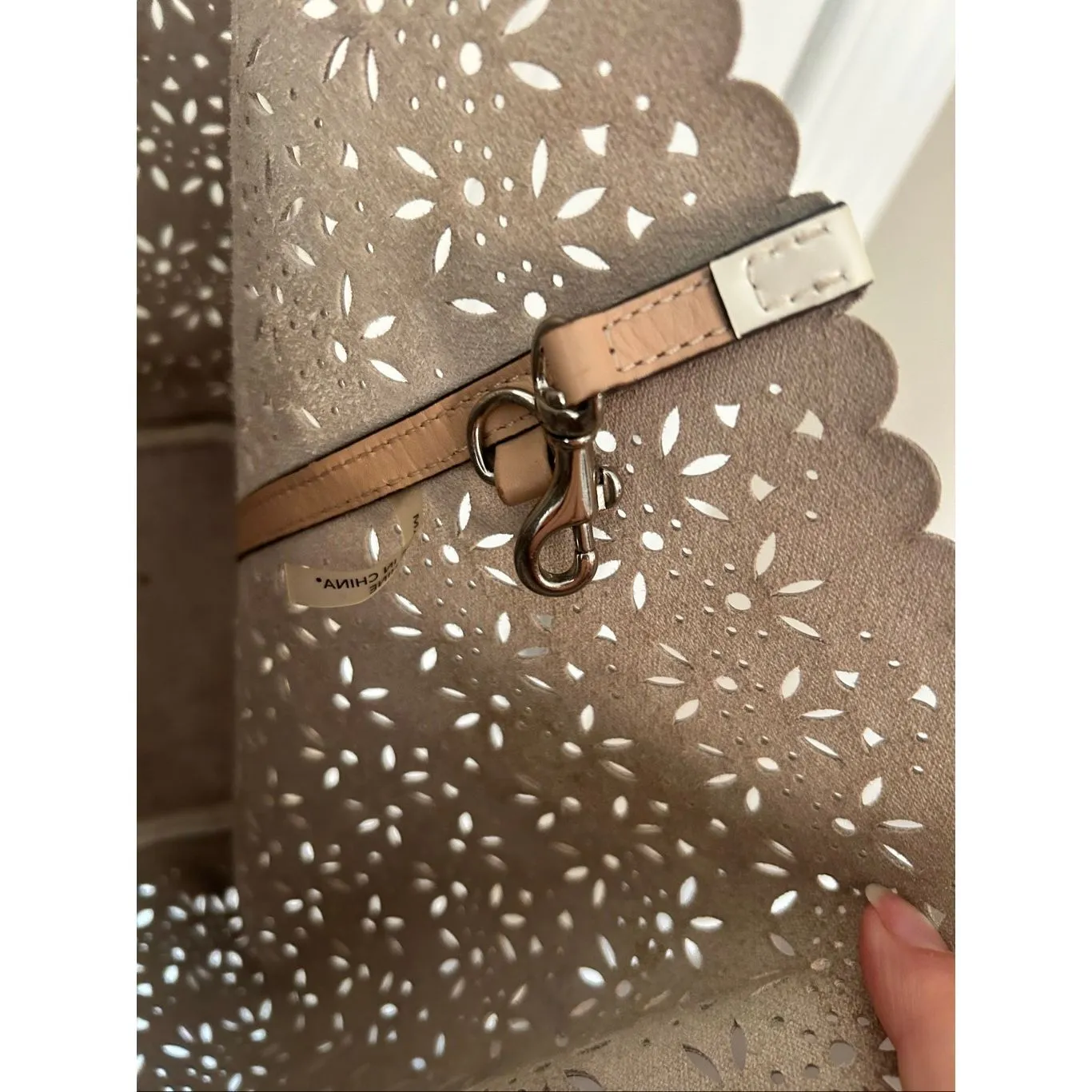 Coach white Perforated Market Tote With Scalloped Edges tote work tote - Image 7