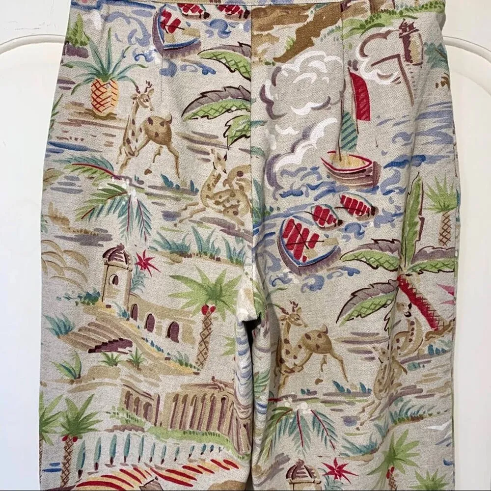 Coldwater Creek Crop Pants Unique India Themed Crop Pants Size Medium Petite - Image 6