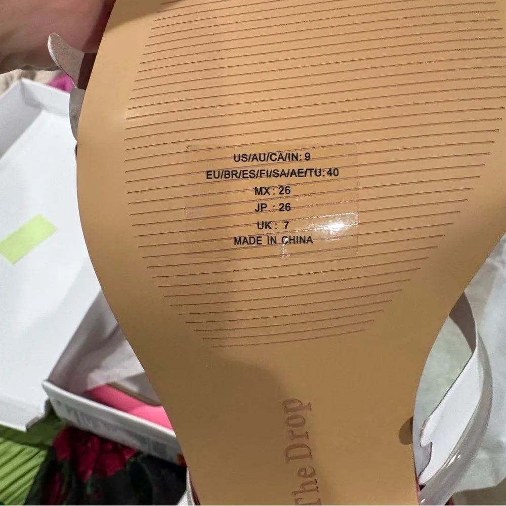 The Drop Women's Pink/Clear Avery Square Toe Two Strap High Heeled Slide Size 9 Pink - Image 6