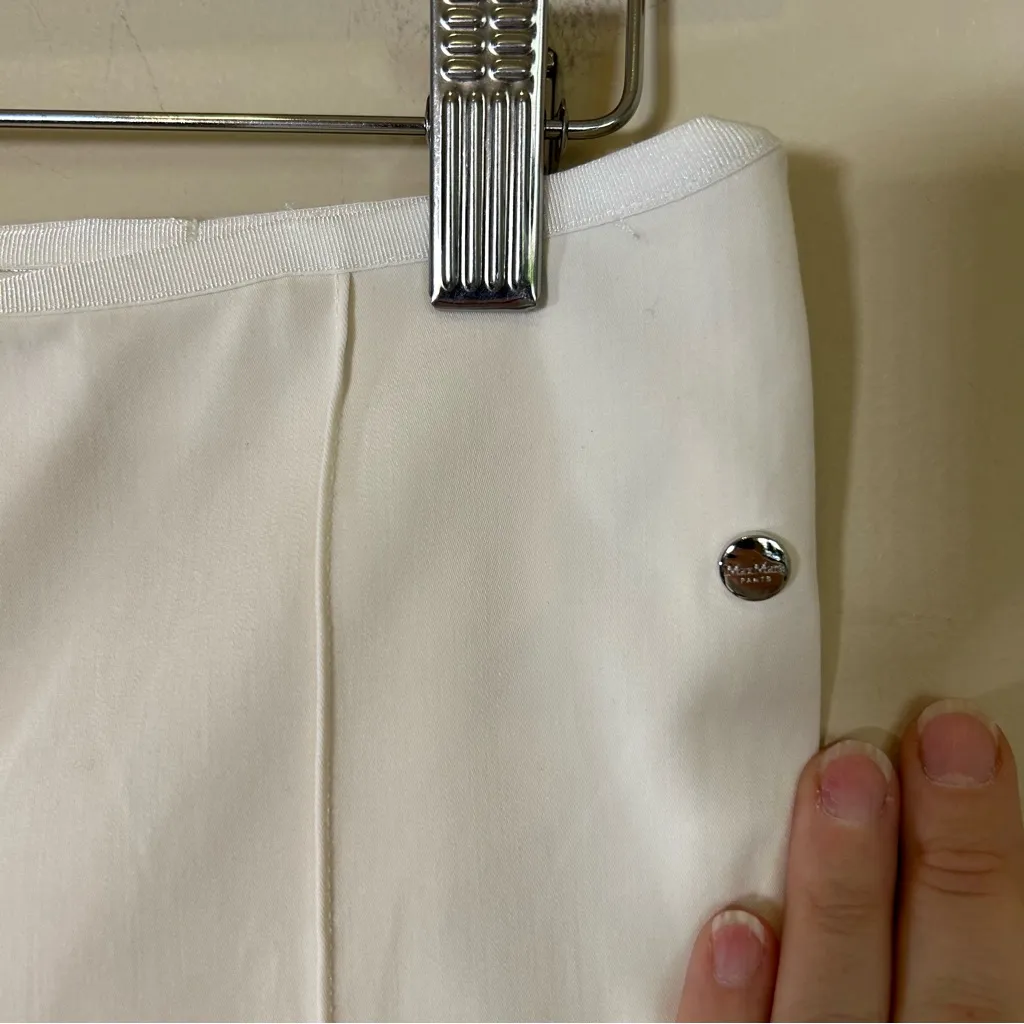 Max Mara Women's Pointe‎ Trousers Small White Cream - Image 5