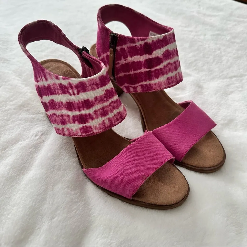 TOMS Majorca Cutout Sandal Fuscia Rose Women’s Size 12 - Image 4