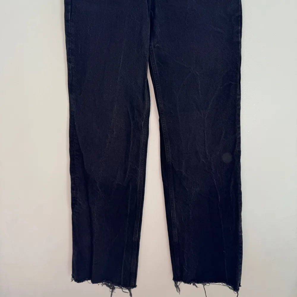 ZARA Wide Leg High-Rise Raw Hem Jeans - Image 6