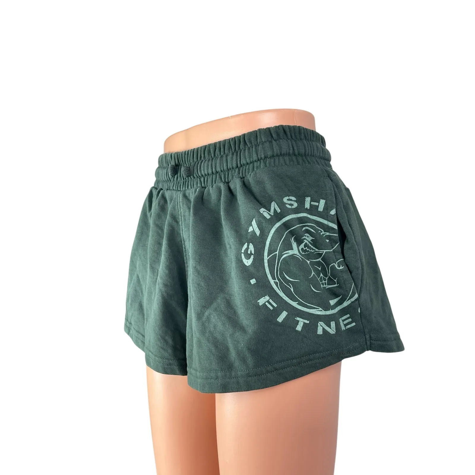 Gymshark Legacy Graphic Women's Green Yoga Workout Athletic Activewear Shorts XS - Image 2