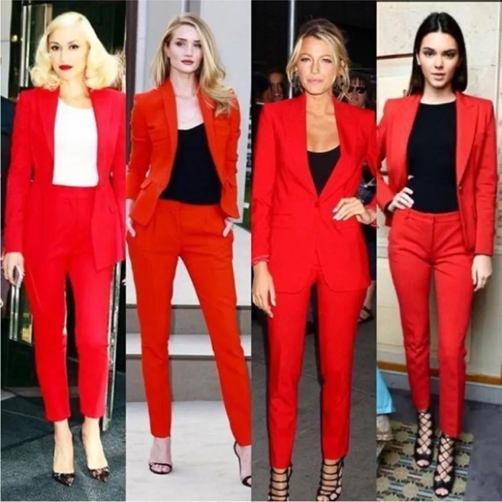 ZARA MID-WAIST SKINNY TUXEDO TROUSERS PANTS RED Size S NEW - Image 2