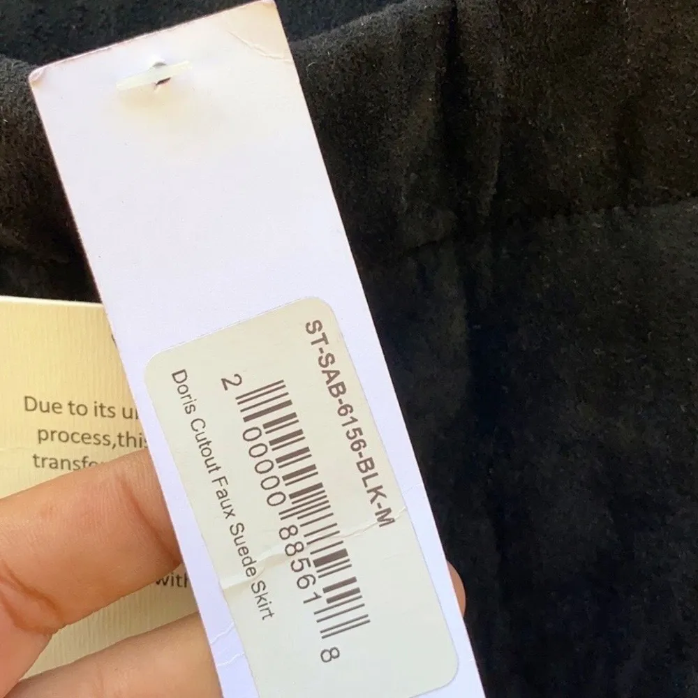 Womens Size Medium black Doris cutout faux suede skirt NWT - Image 7