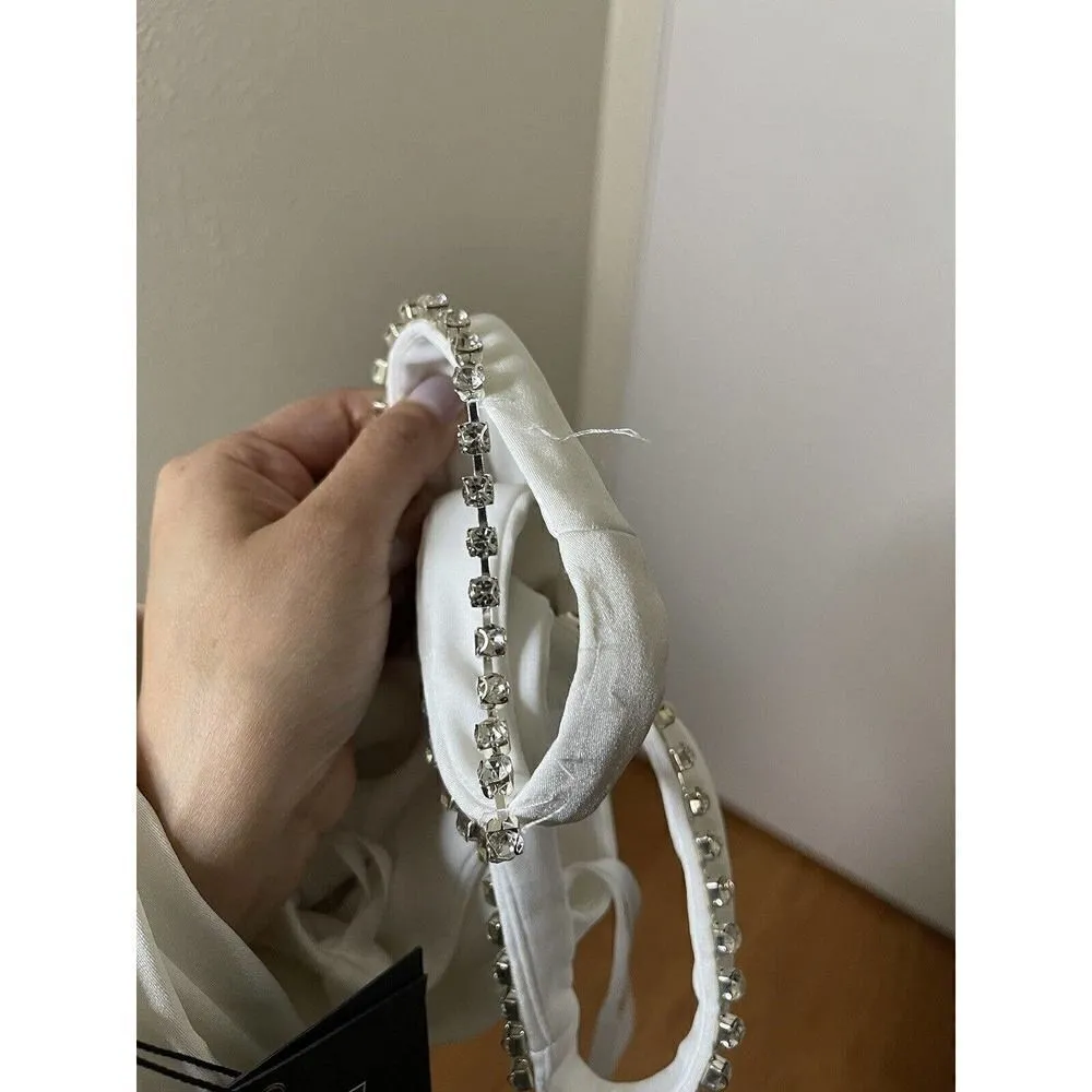 NWT! MAC DUGGAL SLEEVELESS CRYSTAL SCOOP NECKLINE COLUMN White GOWN US-6 26583 - Image 11