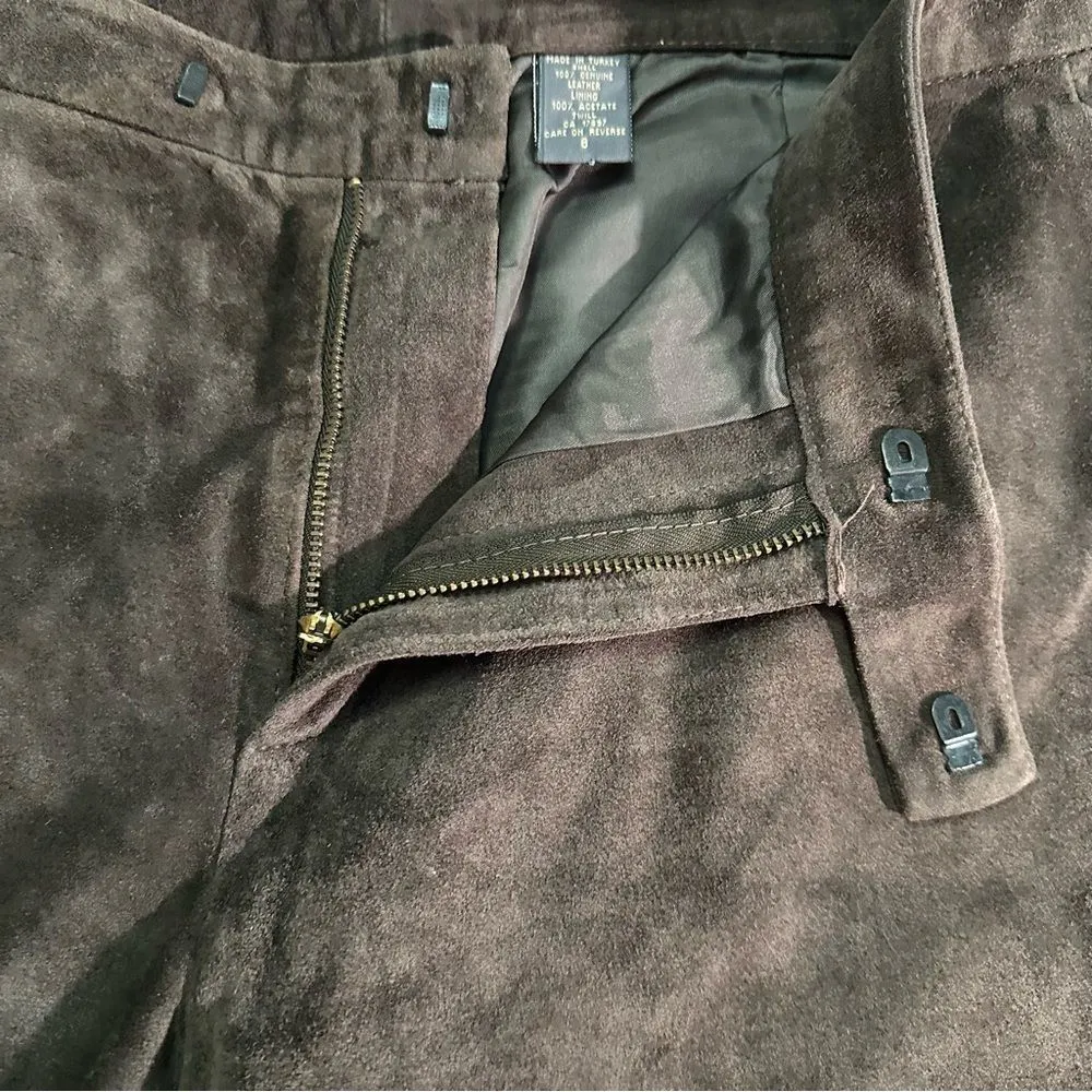 Suede Brown Straight Leg Banana Republic Pants Sz 8 - Image 4