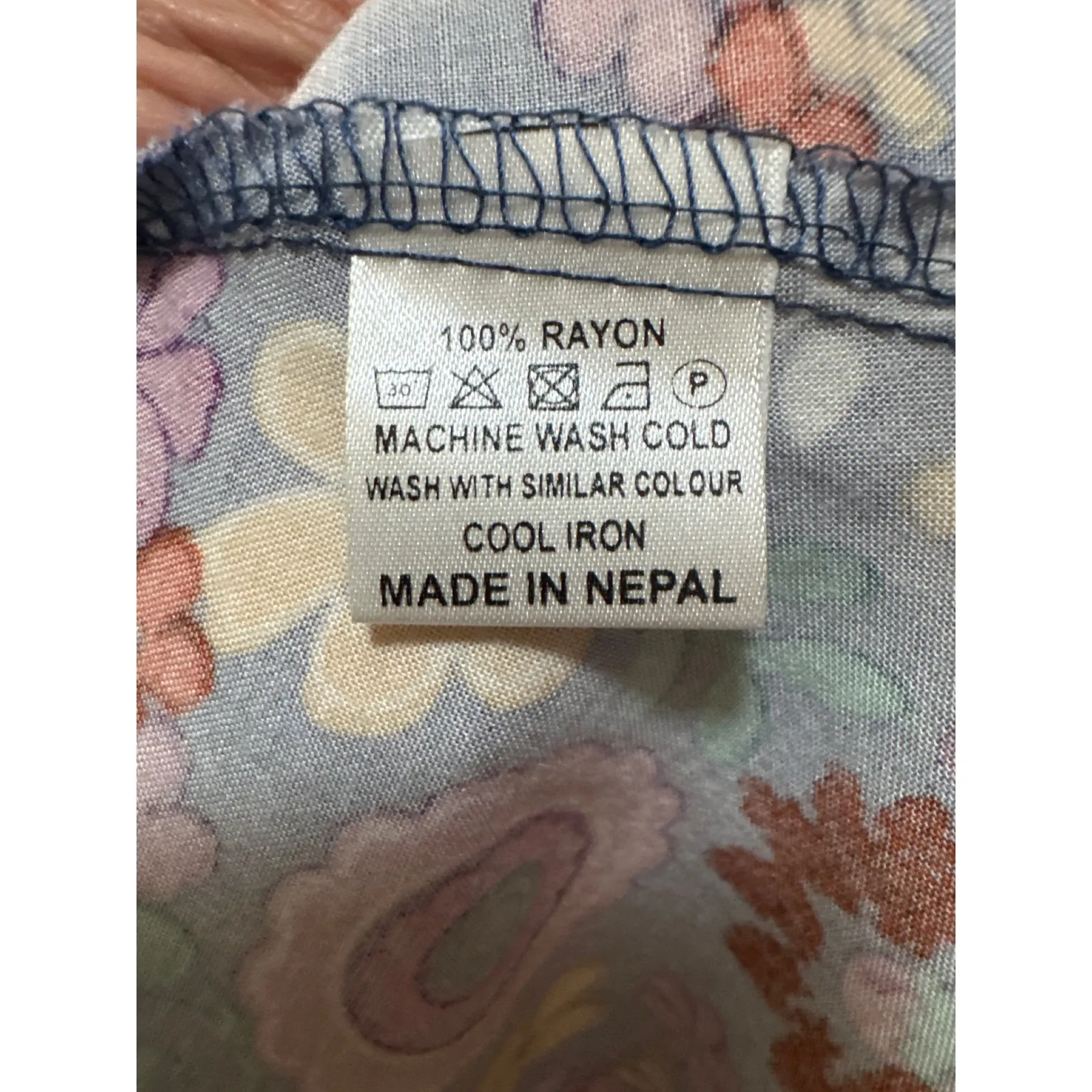 Yak N Yeti Boho Floral Print Midi Dress Purple Pink Yellow Size M Size M - Image 7