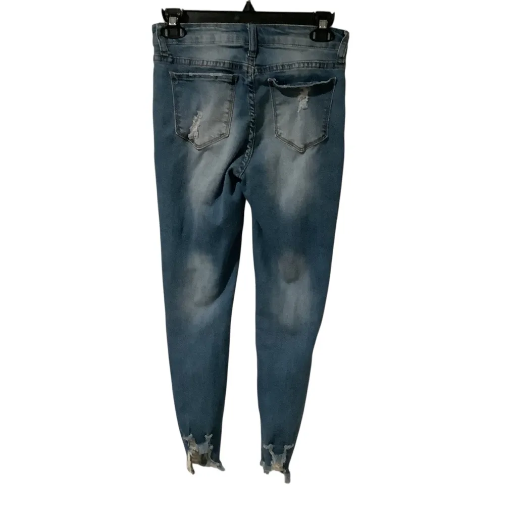 S.O.N.G. Perfect Skinny mid rise Chewed Hem ANKLET Distressed Skinny Jeans Blue Size undefined - Image 2