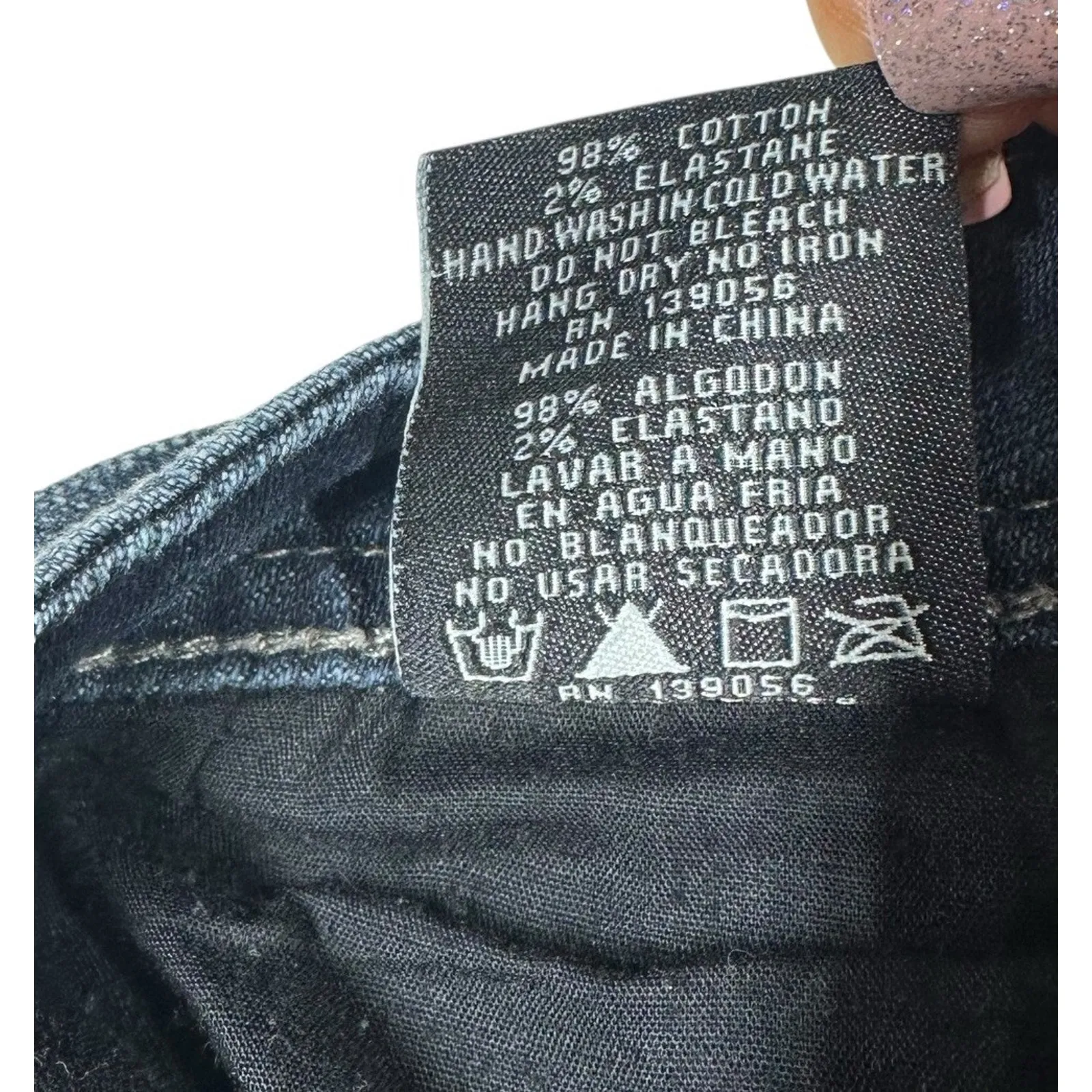 Grace in LA Jeans Womens Embellished Flap Rhinestones Boot Cut 31" Measures 37" - Image 11