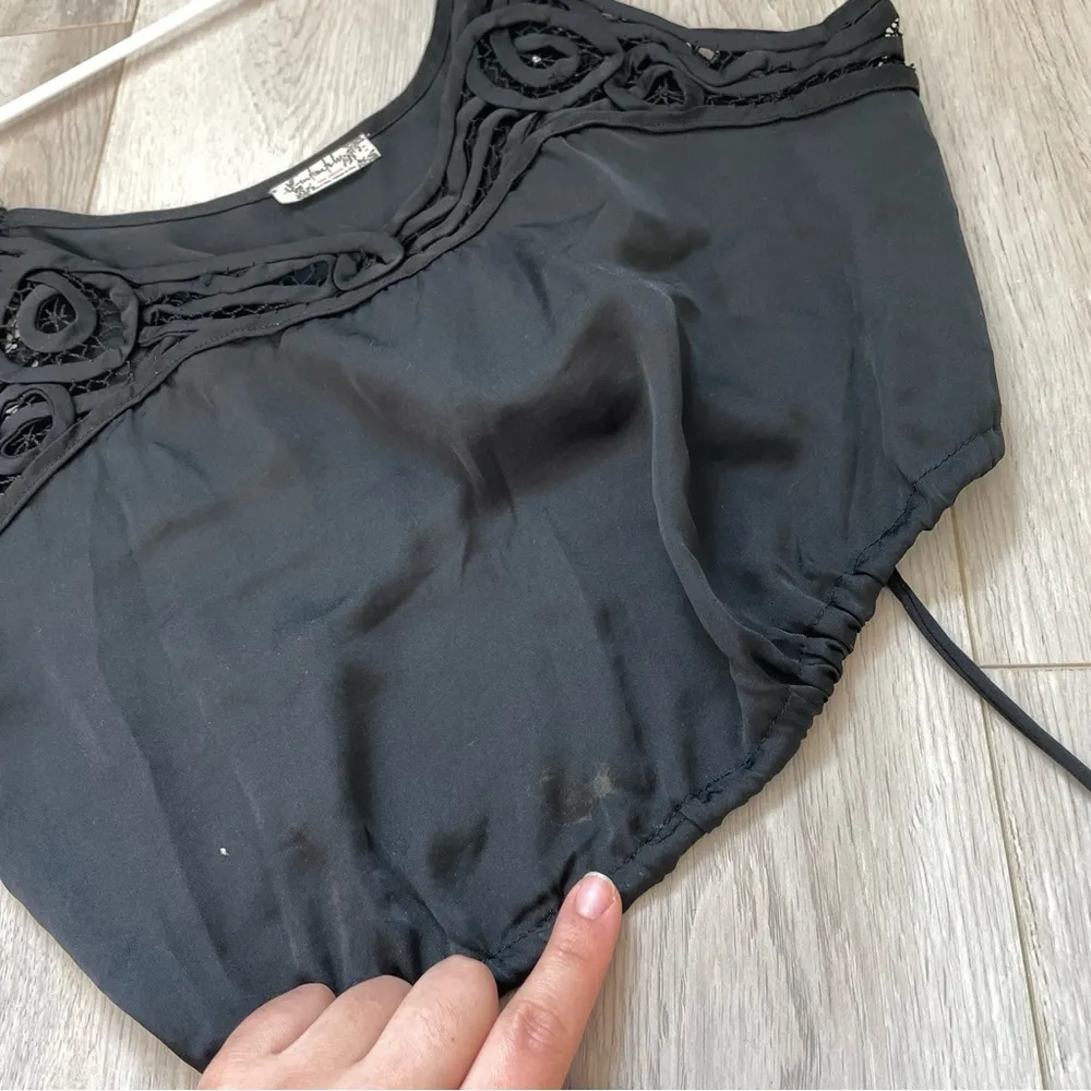 Free People Cami blouson brami tank top Black womens (small) lace party summer - Image 6