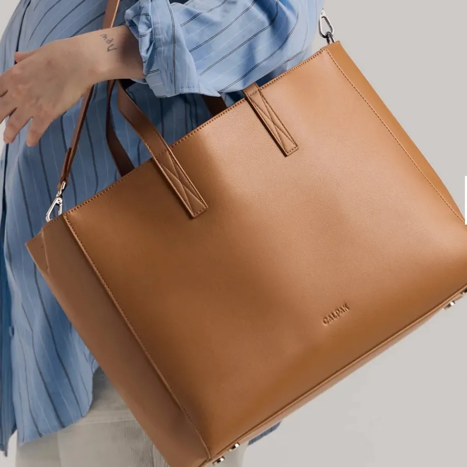 CALPAK Haven Laptop Carryon Tote Bag Crossbody Removable Insert Toffee Tan Camel - Image 3