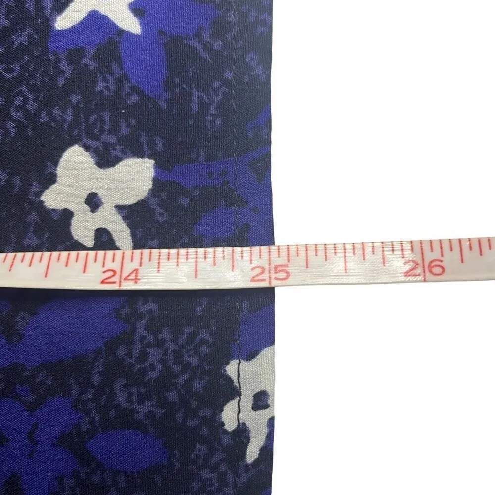 Banana Republic Black Blue Floral Ruffle Racerback Tank Top Camisole Small Boho - Image 7