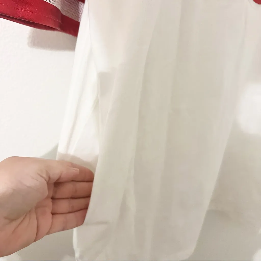 NWT NEW Impressions Univ of AR Helmet Sequin Red White Tunic Dress Size Large - Image 5