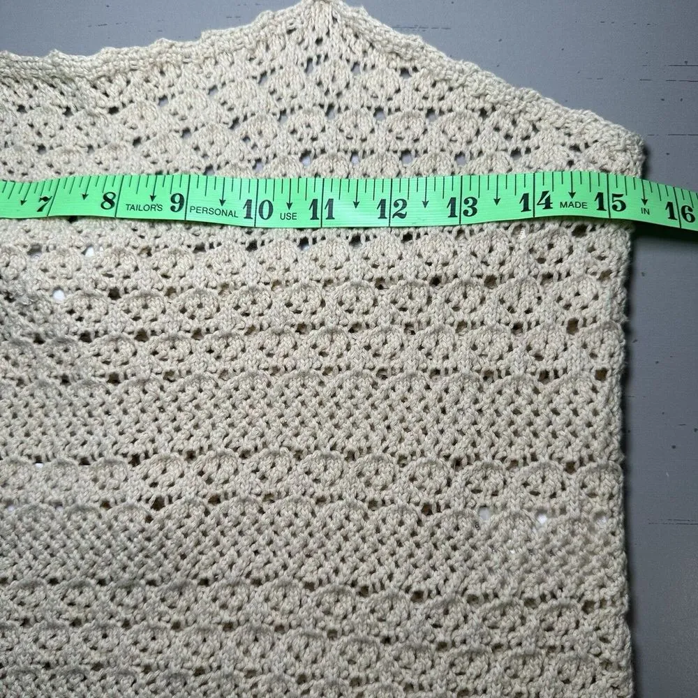 House of‎ Harlow 1960 Crochet Top "Only" Halter Neck Beige Knit Boho Women's M Tan Size M - Image 3