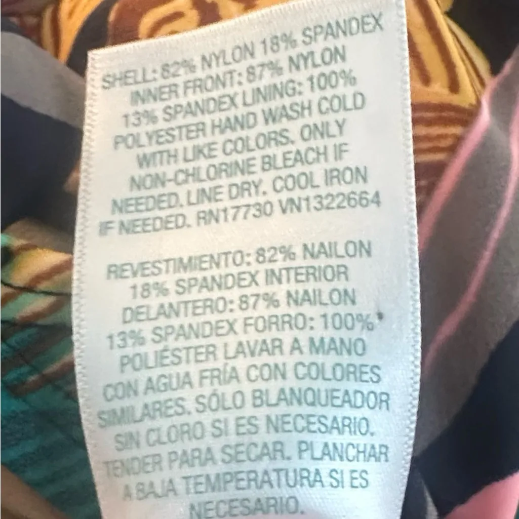 Women's Kona Sol One Piece Swimsuit - Multi-Color Tropical 16W NWOT - Image 4