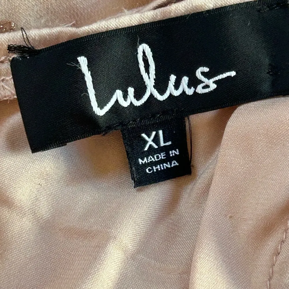 Lulus Bliss Blossoms Blush Pink Sequin delicate Fairycore Backless Maxi Dress XL - Image 9