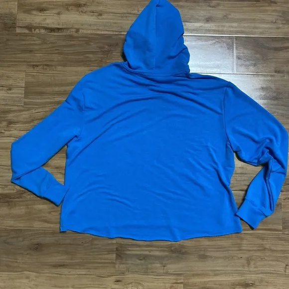 Walt Disney World Cinderella Castle Blue Hoodie Cropped Raw Hem Womens Large‎ - Image 4