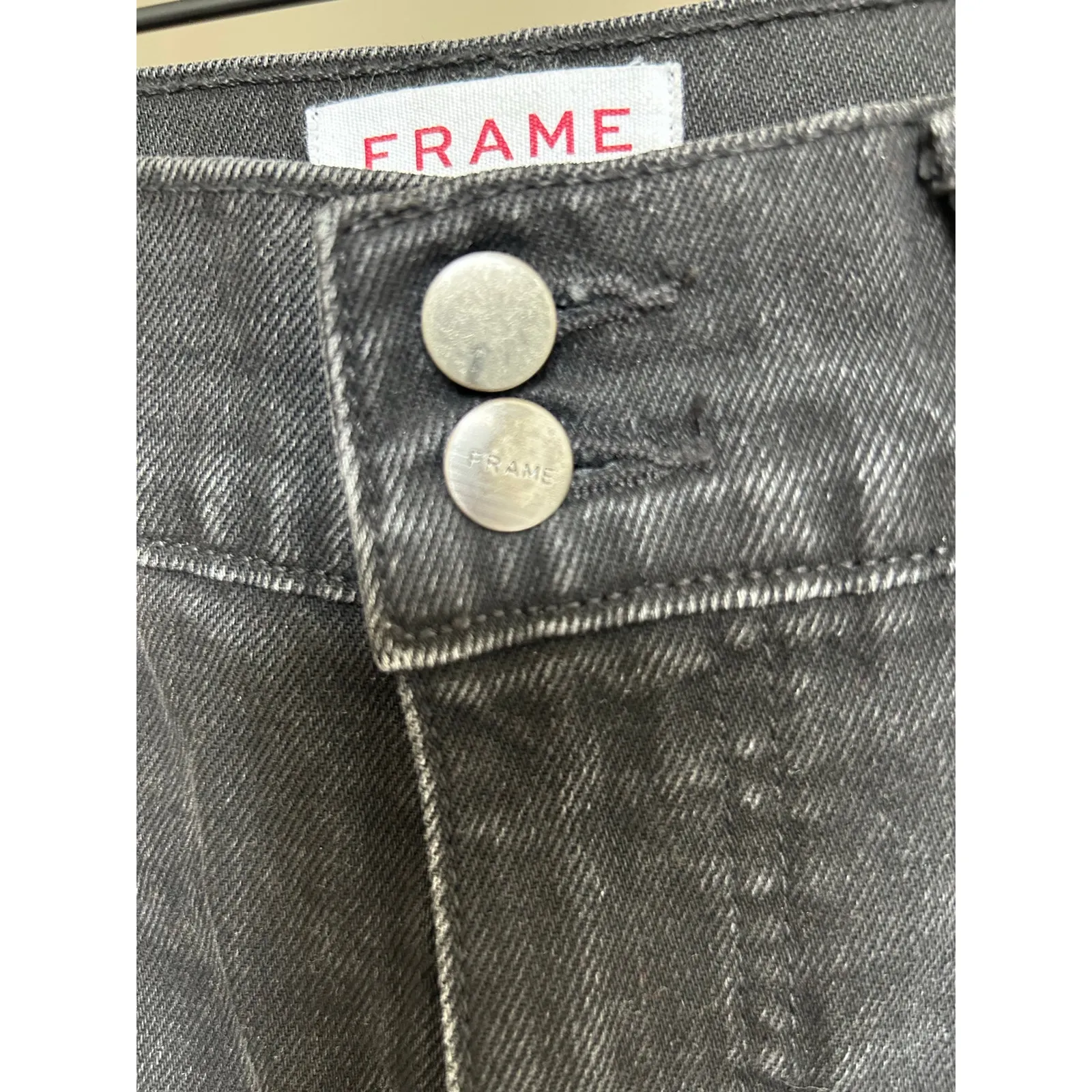 FRAME High Rise Black Wash Heritage Le Sylvie Slender Straight Women's size 25 - Image 7
