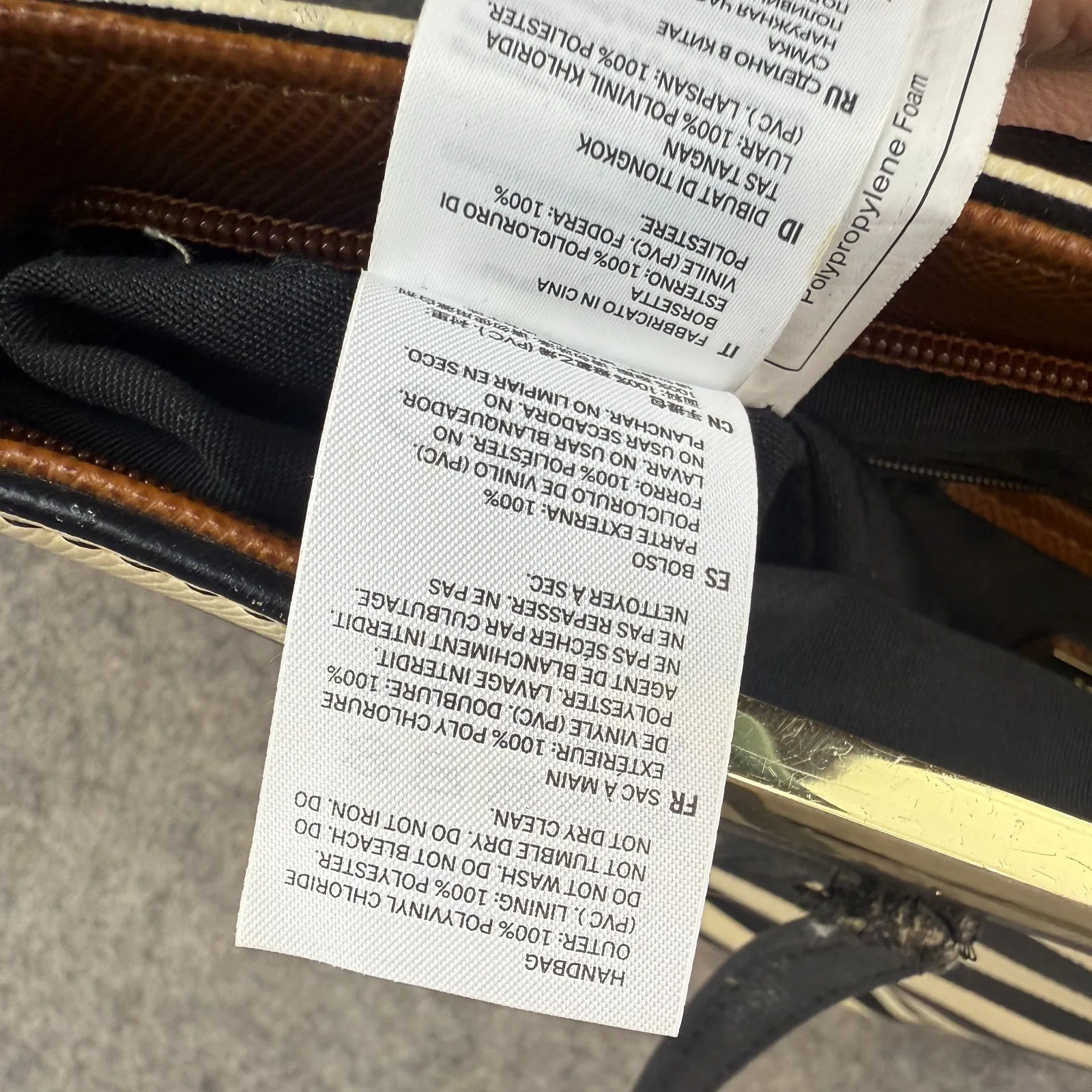 Aldo Womens Black White Striped Double Handle Lined‎ Van Wert Tote Bag Purse - Image 3