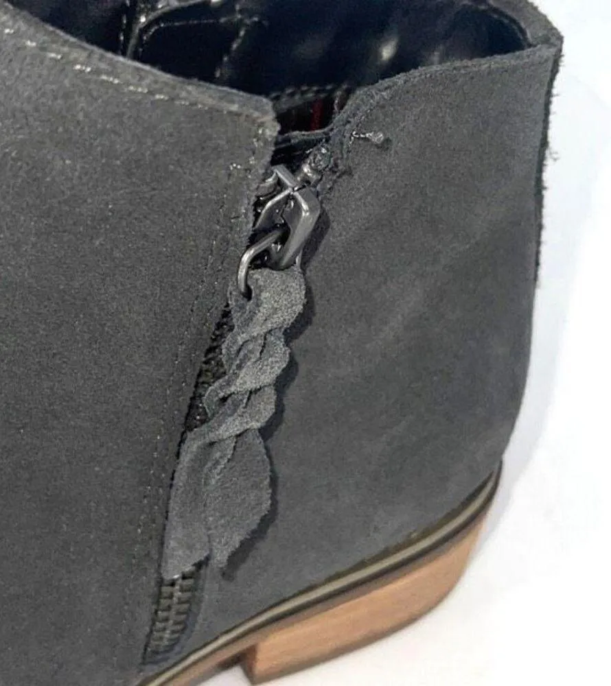 Blondo Womens Suede Stacked Heel Side Zip Linda Waterproof Booties Gray Size 6.5 - Image 3