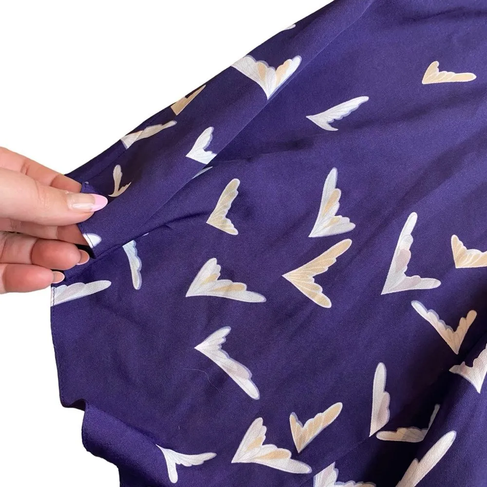 Anthropologie Leifsdottir Women’s‎ 6 Asymmetrical Midi Skirt Purple Floral Fairt - Image 6