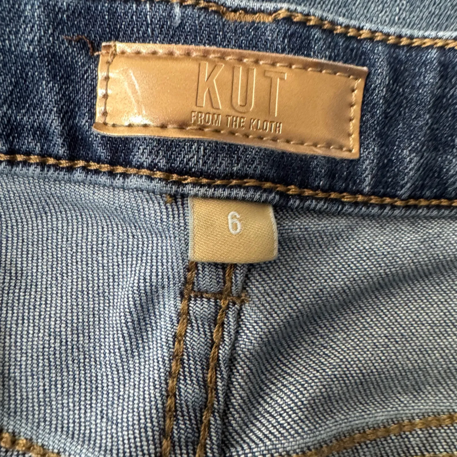 KUT From The Kloth Meg Wide Leg Cropped High Rise Jeans Blue Wash Size 6 - Image 7